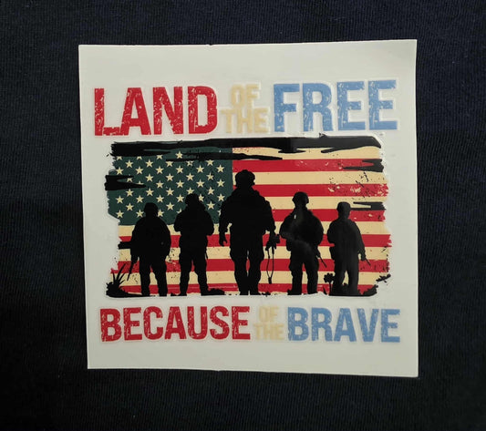 Land of the Free, Because of the Brave Decal