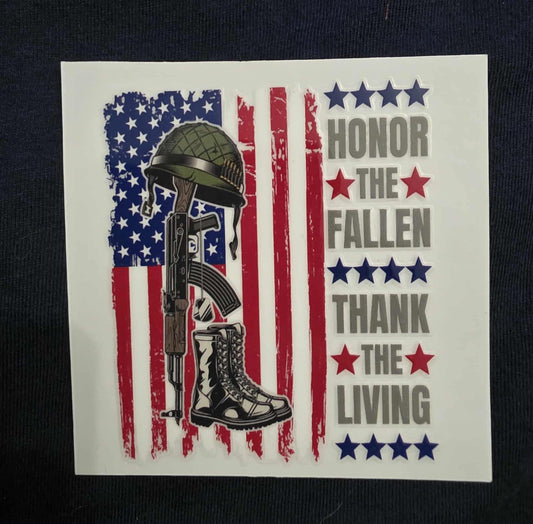 Honor the Fallen, Thank the Living (Flag) Decal