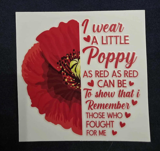 I wear a little poppy Decal