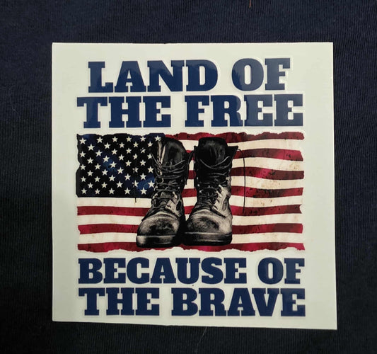 Land of the Free, Because of the Brave (Boots) Decal