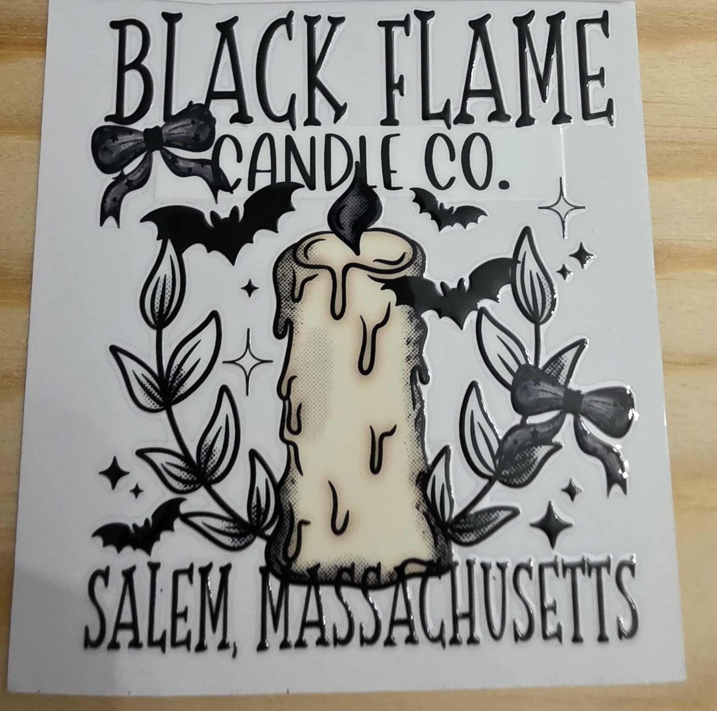 Black Flame Candle Decal