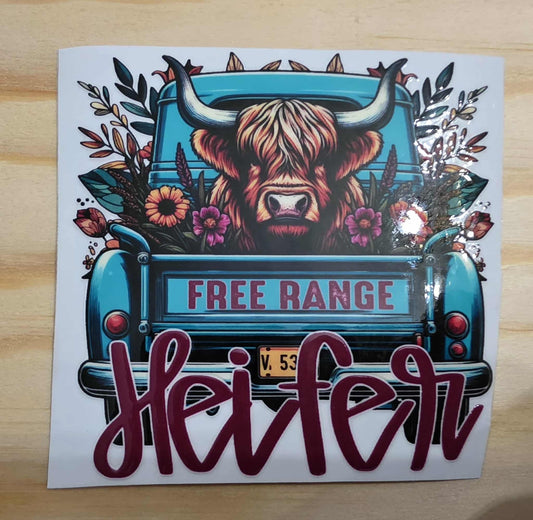 Free Range Heifer Decal