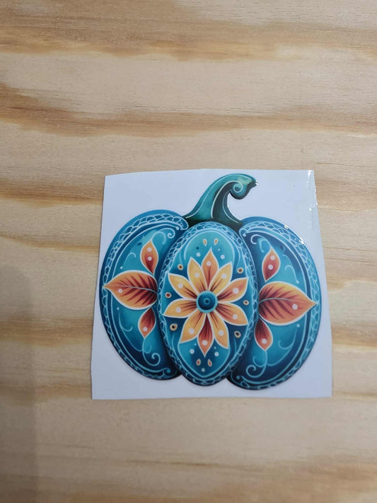 Blue/Orange Pumpkin Decal