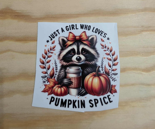Raccoon Pumpkin Spice Decal